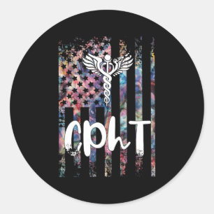 Pegatina Redonda Pharma, Técnico De Farmacia Certificada De La Band