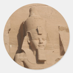 Pegatina Redonda pharoah del simbel del abu