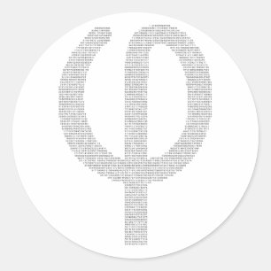 Pegatina Redonda Phi (Relación de oro)