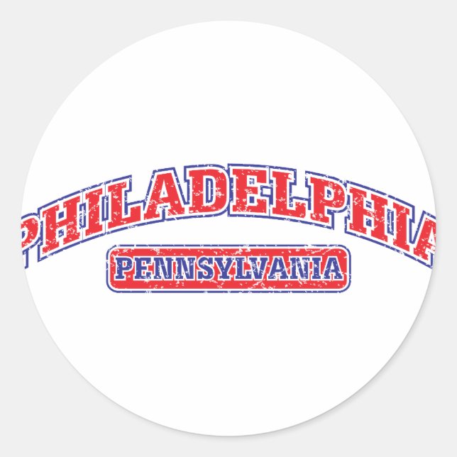 Pegatina Redonda Philadelphia atlética (Anverso)