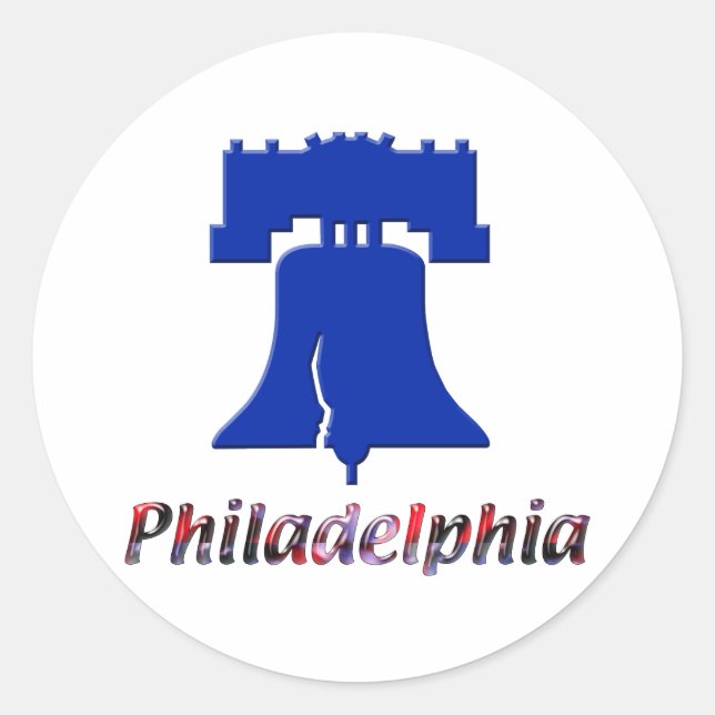 Pegatina Redonda Philadelphia Liberty Bell (Anverso)