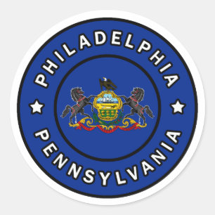 Pegatina Redonda Philadelphia Pennsylvania