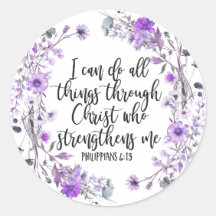 Philippians 4:13 Biblia Scripture Lavanda Púrpura