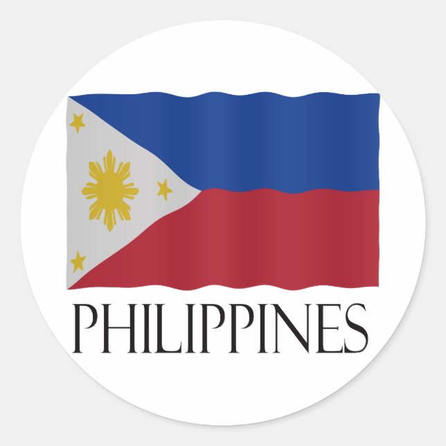 Pegatina Redonda Philippines flag (Anverso)
