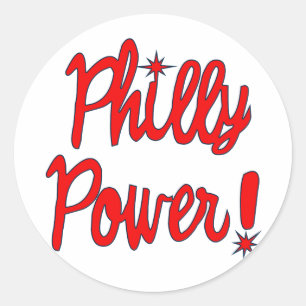 Pegatina Redonda ¡Philly Power! Camisetas, enredaderas, tés de béis