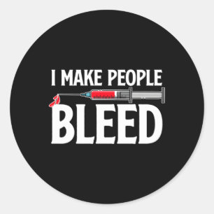Pegatina Redonda Phlebotomía Phlebotomy Tech Phlebotomy