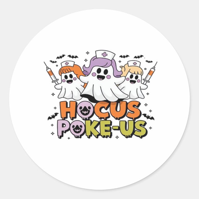 Pegatina Redonda Phlebotomist Halloween Medical Lab Tech Spooky ER (Anverso)