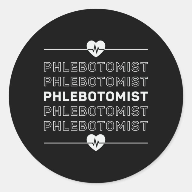 Pegatina Redonda Phlebotomist Phlebotomy Nurse Médica regalo médico (Anverso)