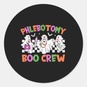 Pegatina Redonda Phlebotomy Boo Crew Flebotomist Halloween Costume