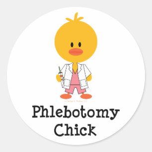 Pegatina Redonda Phlebotomy Chick Pegatinas