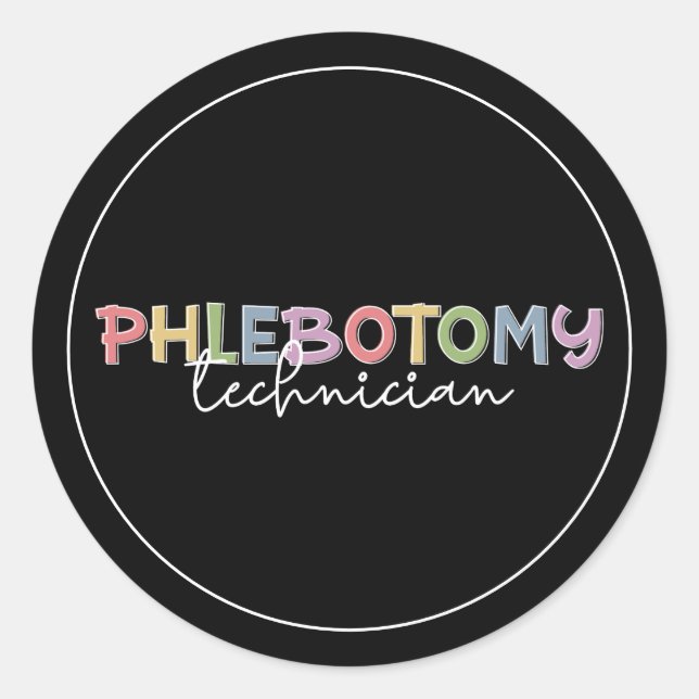 Pegatina Redonda Phlebotomy Technician PBT Phlebotomy Tech (Anverso)