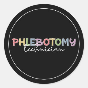 Pegatina Redonda Phlebotomy Technician PBT Phlebotomy Tech