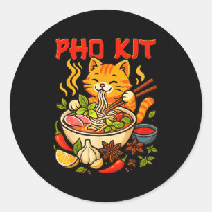 Pegatina Redonda Pho Kit Mariners Gato Meme Divertido 