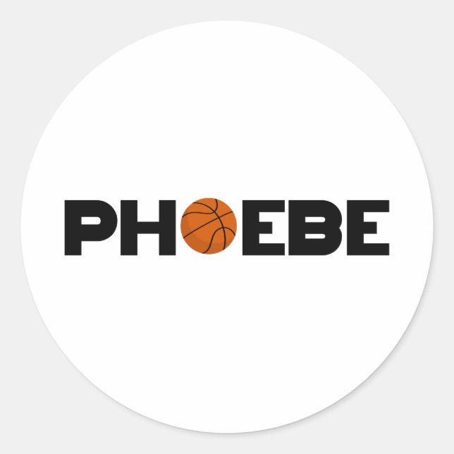 Pegatina Redonda Phoebe Basketball (Anverso)