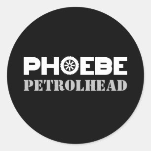Pegatina Redonda Phoebe Petrolhead