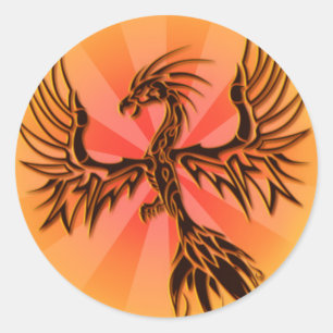 Pegatina Redonda Phoenix
