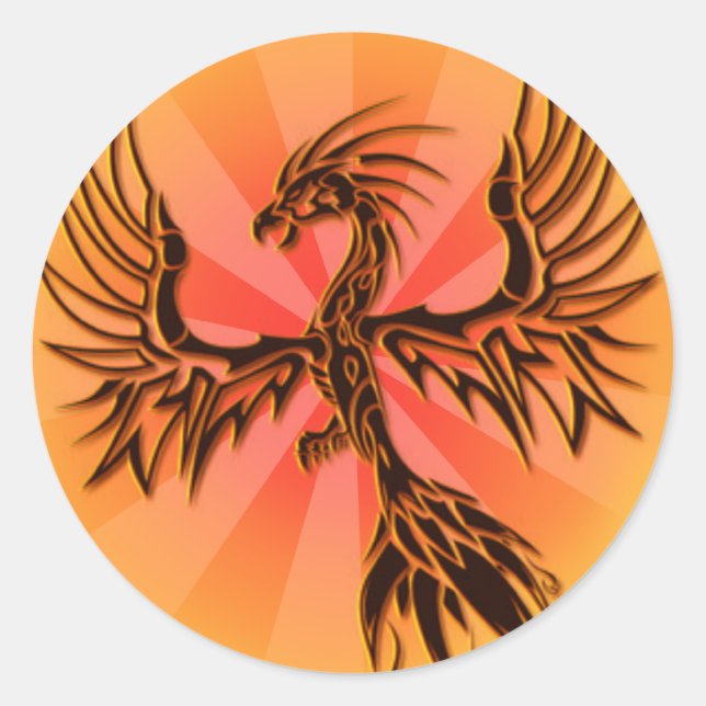 Pegatina Redonda Phoenix (Anverso)