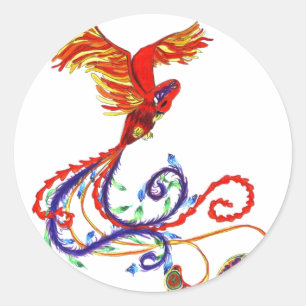 Pegatina Redonda Phoenix
