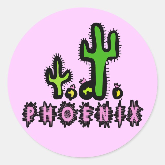 Pegatina Redonda Phoenix (Anverso)