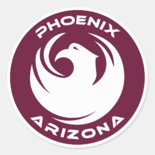 Pegatina Redonda Phoenix, Arizona