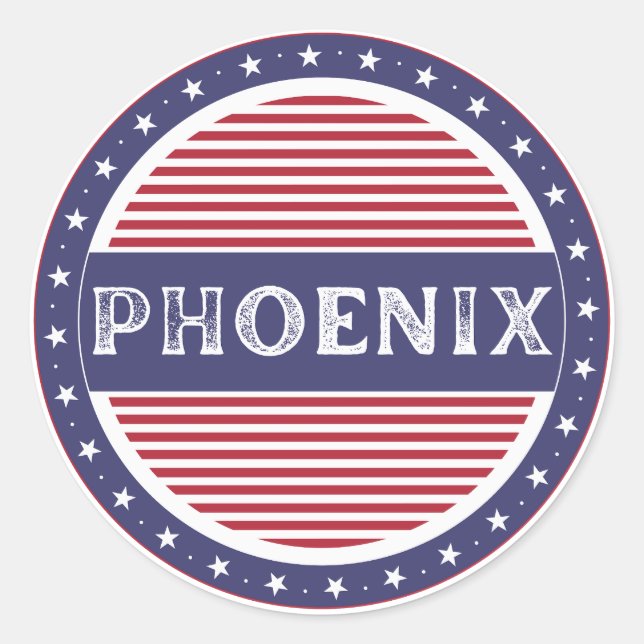 Pegatina Redonda Phoenix City Pride Emblem – American Identity (Anverso)