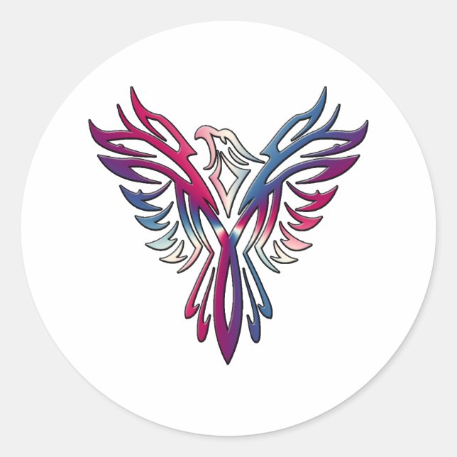 Pegatina Redonda Phoenix F (Anverso)