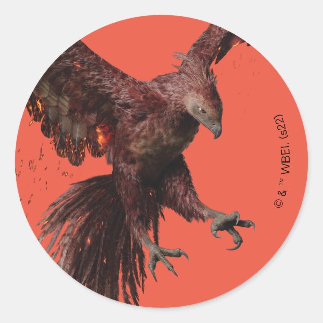 Pegatina Redonda Phoenix Flying Graphic (Anverso)
