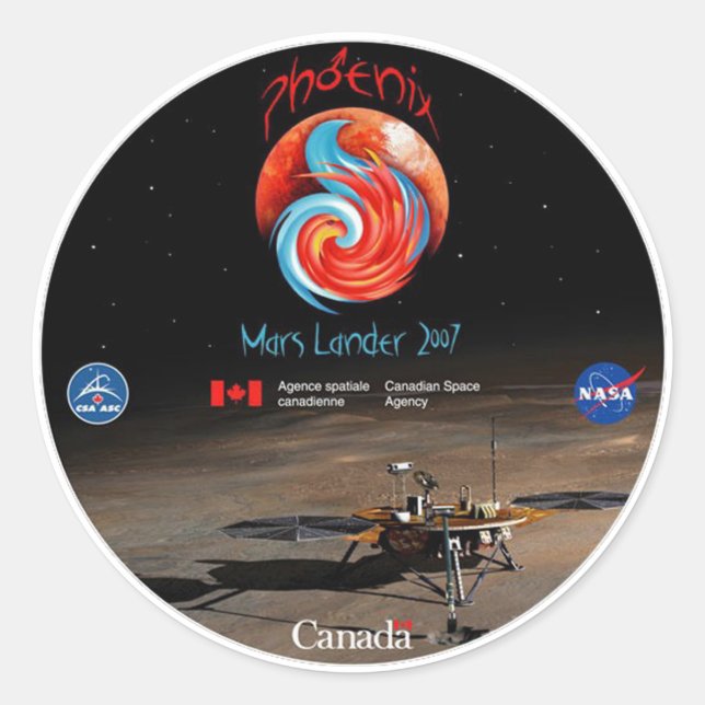 Pegatina Redonda Phoenix Mission Patch CSA (Anverso)