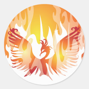 Pegatina Redonda Phoenix Rising