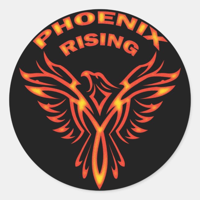 PEGATINA REDONDA PHOENIX RISING (Anverso)