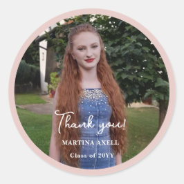 Pegatina Redonda Photo Graduation Thank You 