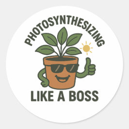Pegatina Redonda Photosynthesising Like A Boss Round Sticker