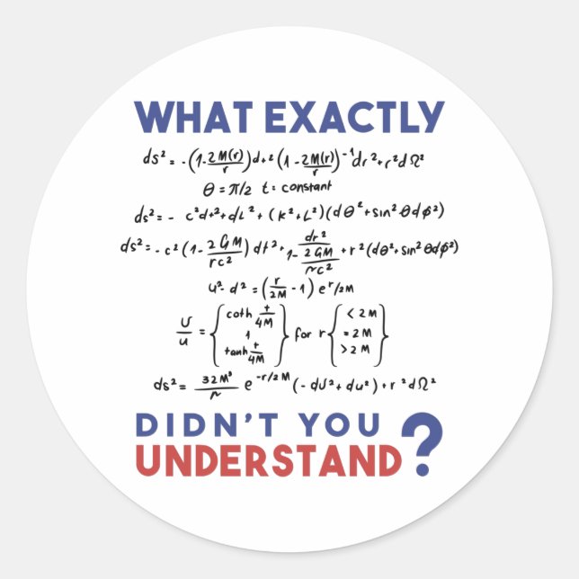 Pegatina Redonda Physics formula Joke (Anverso)