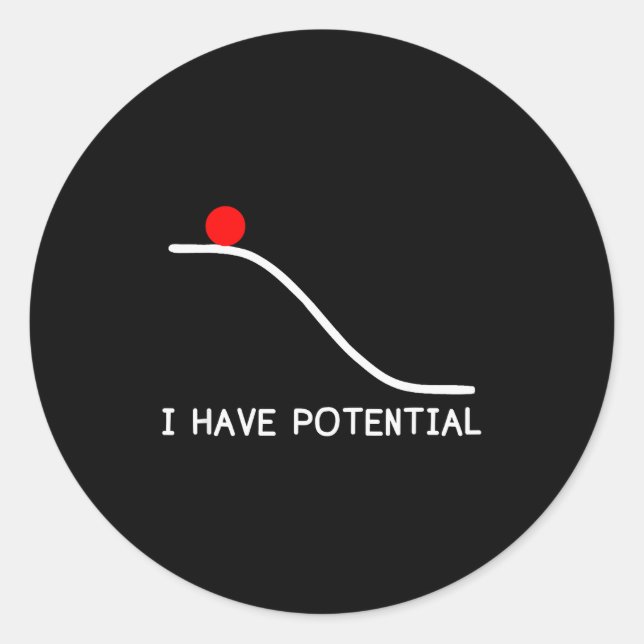 Pegatina Redonda Physics I Have Tential Energy Funny  (Anverso)