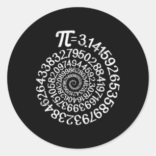 Pegatina Redonda Pi = 3.14 Geek De Ciencia De Matemáticas Espirales