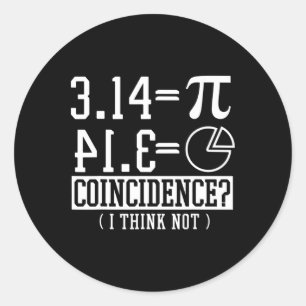 Pegatina Redonda Pi 3.14 Matemáticas Feliz 14 de Marzo Coincidencia