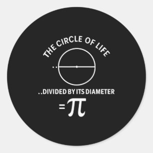 Pegatina Redonda Pi 3,14 Número Símbolo Matemáticas Ciencia Profeso