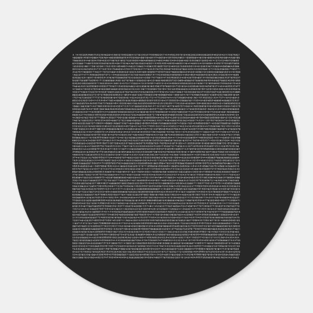 Pegatina Redonda Pi 5000 Dígitos Pi Day Mathematicista Nerd M (Anverso)