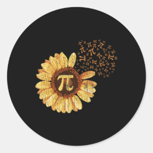 Pegatina Redonda Pi Apparel Día De Pi Traje De Girasol Math Gracios