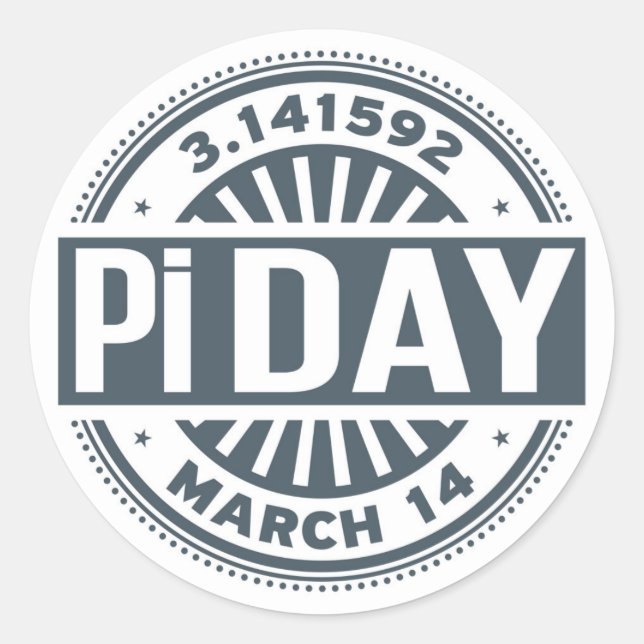 Pegatina Redonda Pi-Day (Anverso)