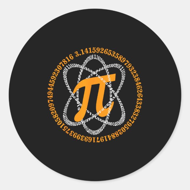 Pegatina Redonda Pi Day 3,14 Pi Number Symbol Math Science Gift  (Anverso)