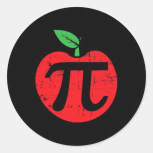 Pegatina Redonda Pi Day Apple Pie Pun 3.14 Maestra Encantadora De M