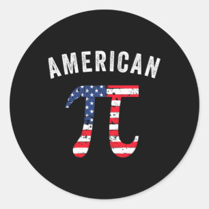 Pegatina Redonda Pi Day Bandera Americana matemática patriótica Ner