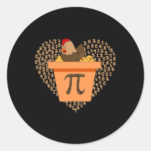 Pegatina Redonda Pi Day Chicken Pot Pi Pie Math 3.14