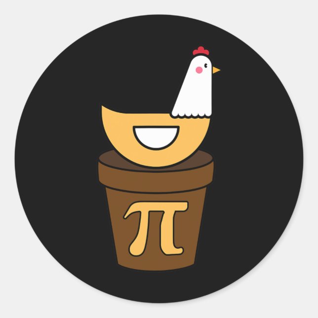 Pegatina Redonda Pi Day Chicken Pot Pie 3.14 Niño gracioso de cienc (Anverso)