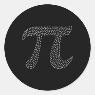 Pegatina Redonda Pi Day Cute 3.14 Mini símbolo geek matemático 14 d