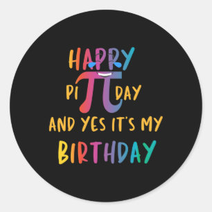 Pegatina Redonda Pi Day Happy Graphic Pi 3.14 Guay Colorful Geeks M