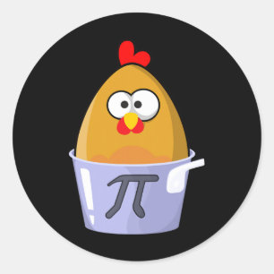 Pegatina Redonda Pi Day Humorística de Pollo Pot Pie Math Lover Nov