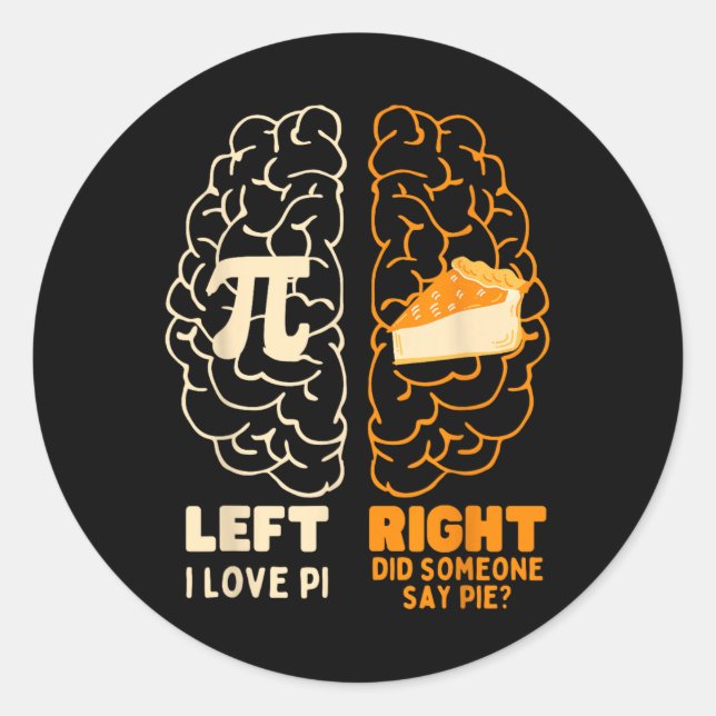 Pegatina Redonda Pi Day I Love Pie Math Lover Stuachers (Anverso)