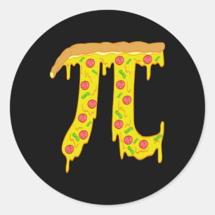 Pegatina Redonda Pi Day Kids Pizza Pi Funny Math Food